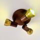 Model 837 Trio-Light Adjustable Ceiling Lamp In Wood And Brass By Temde Leuchten, Switzerland 1960S