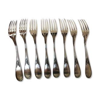 8 ercuis silver metal forks Lauriers
