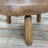 Brutalist solid wood coffee table