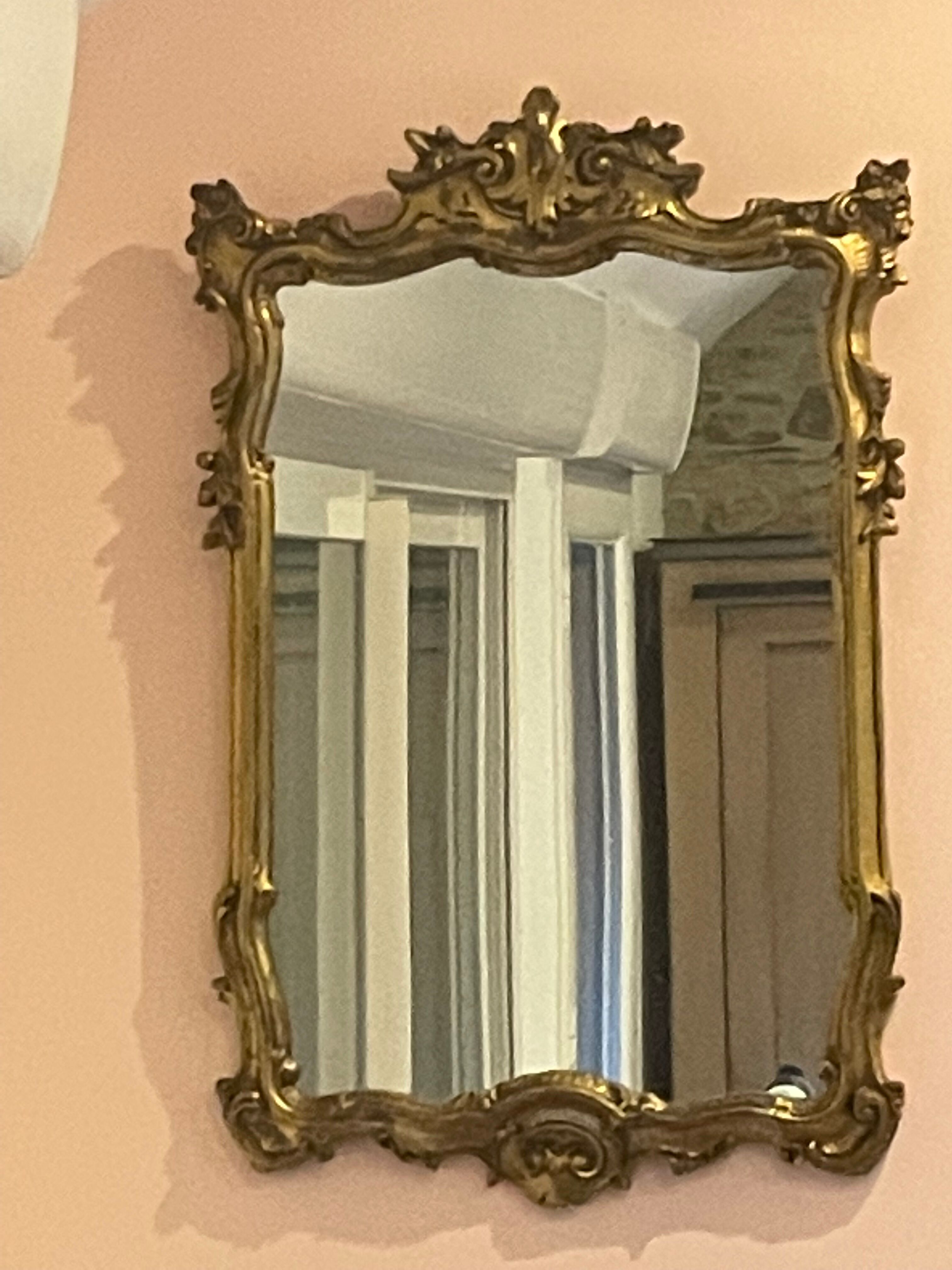 Baroque style mirror, wood and stucco