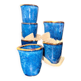 Lot of 6 Blue Nova 5cl milk/sauce pots – New