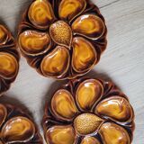 La Redoute x Selency set of 6 brown oyster plates