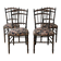 Set of 4 Napoleon chairs in blackened wood and floral fabric.