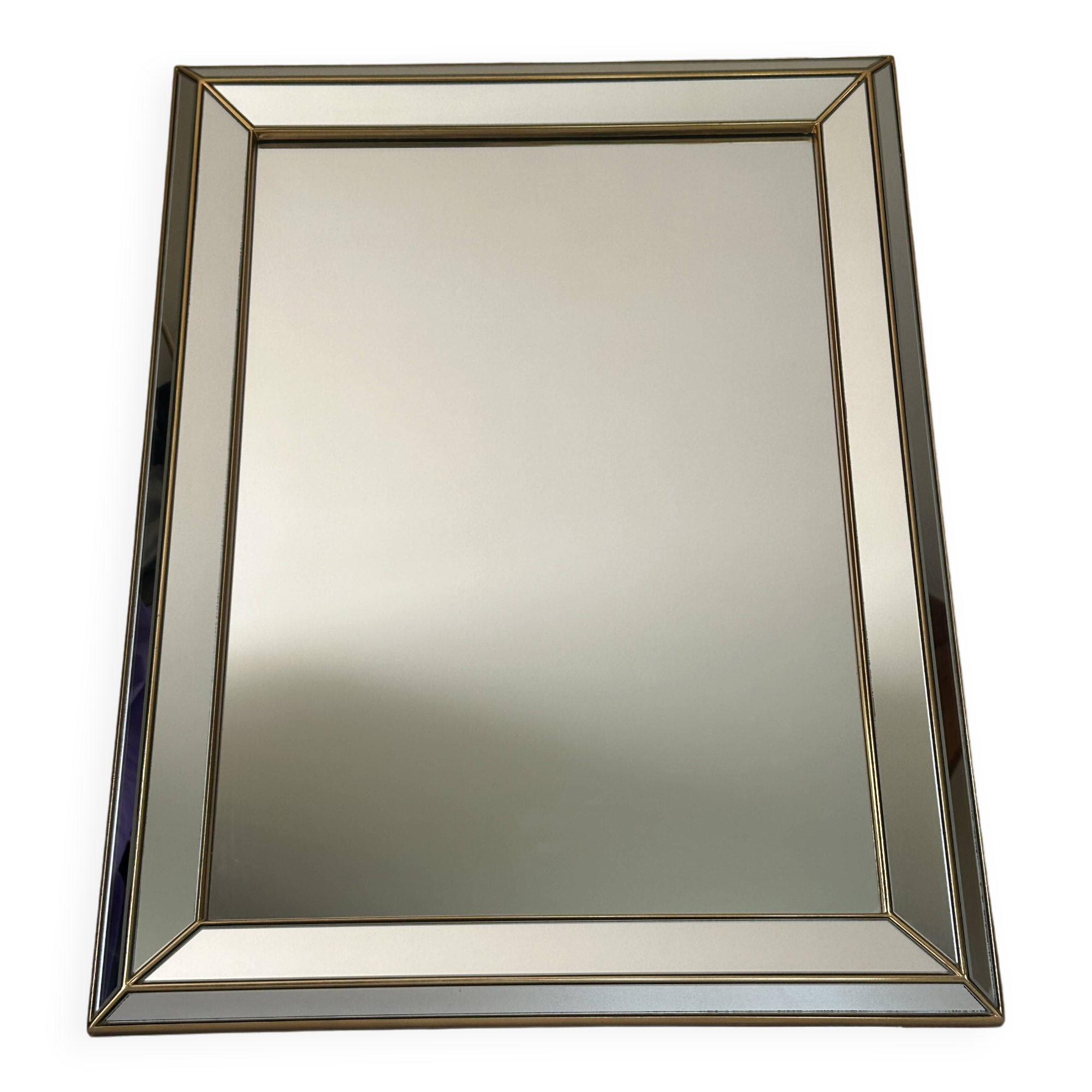Mirror with glazing beads, Deknudt design, Belgium, 1970s