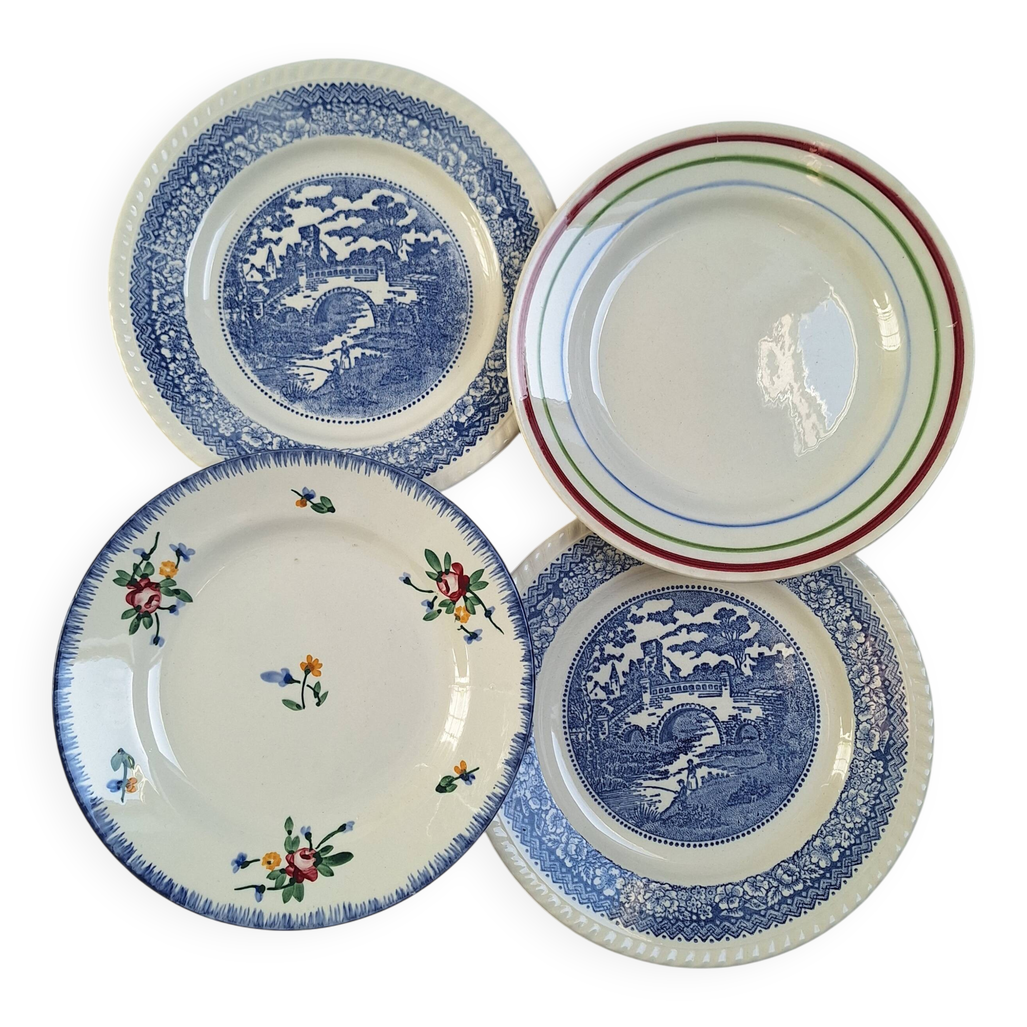 Flat plates Gien, Sarreguemines, Digoin