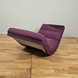 Pair of large armchairs with crossbars, circa 1950, Canovas fabric embroidered by Lesage