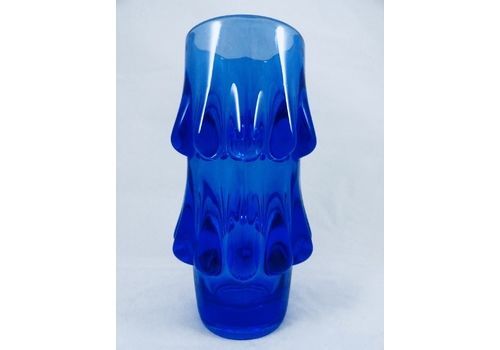 Blue Art Glass Vases By Jiri Brabec For Sklo Union Rosice   1970 S