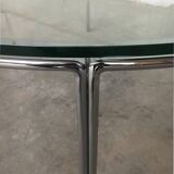 Chrome and glass coffee table in Space Age style from the mid-century, 1960s.