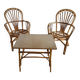 Rattan armchairs and table