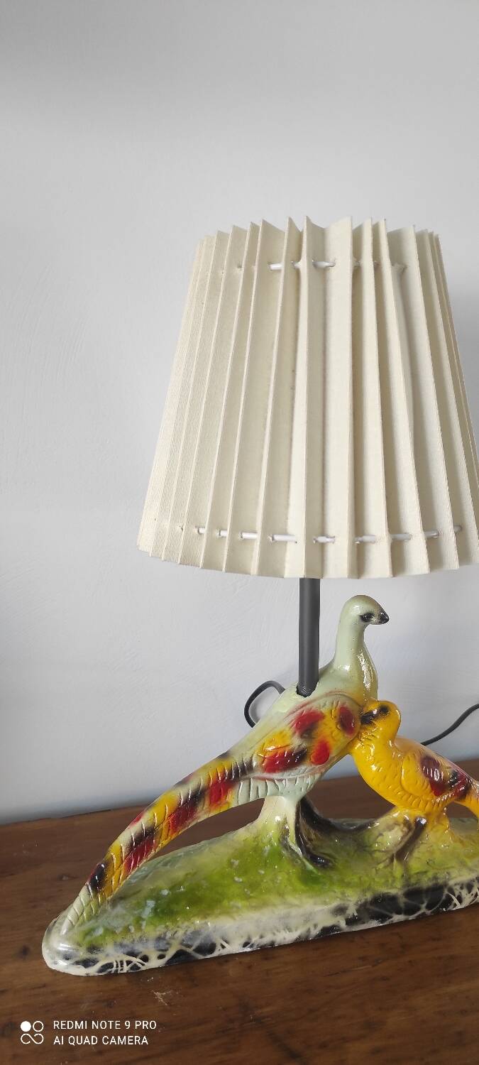 Lampe faisan Vintage