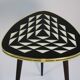 Table d'appoint style années 50, console, noir/blanc, 3 pieds élégants