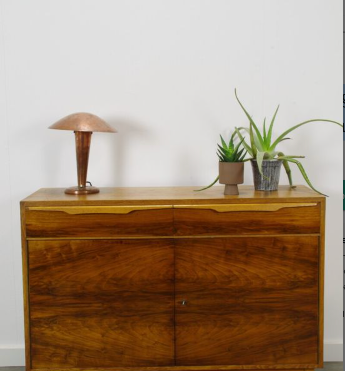 Vintage dark wood sideboard with drawers