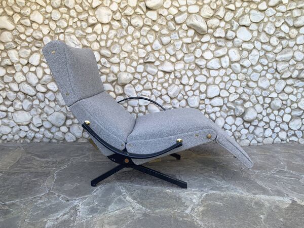 Fauteuil P40 par Osvaldo Borsani pour Tecno, Italie 1950s, retapissé