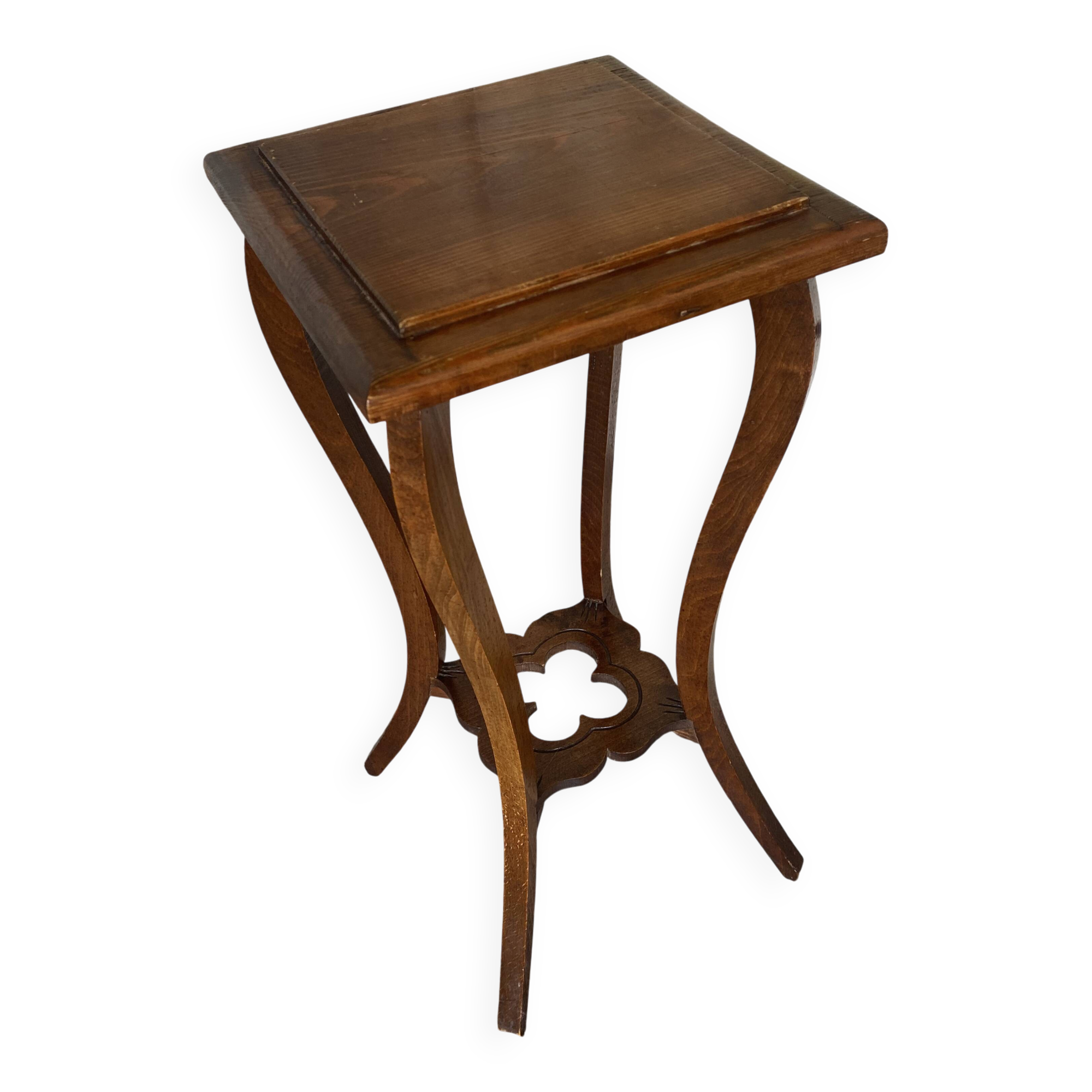 Vintage Carved Wood Side Table Plant Stand #D996
