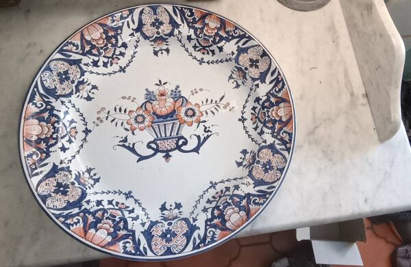 Soupière et plateau vieux Rouen