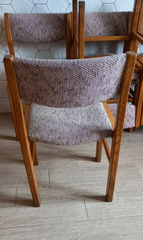 Set of 6 vintage solid elm chairs.