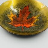 Enamelled catchall leaf signed Jules Perrier artisan Quebec