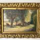 Oil on canvas of a Norman landscape with cows circa 1900.