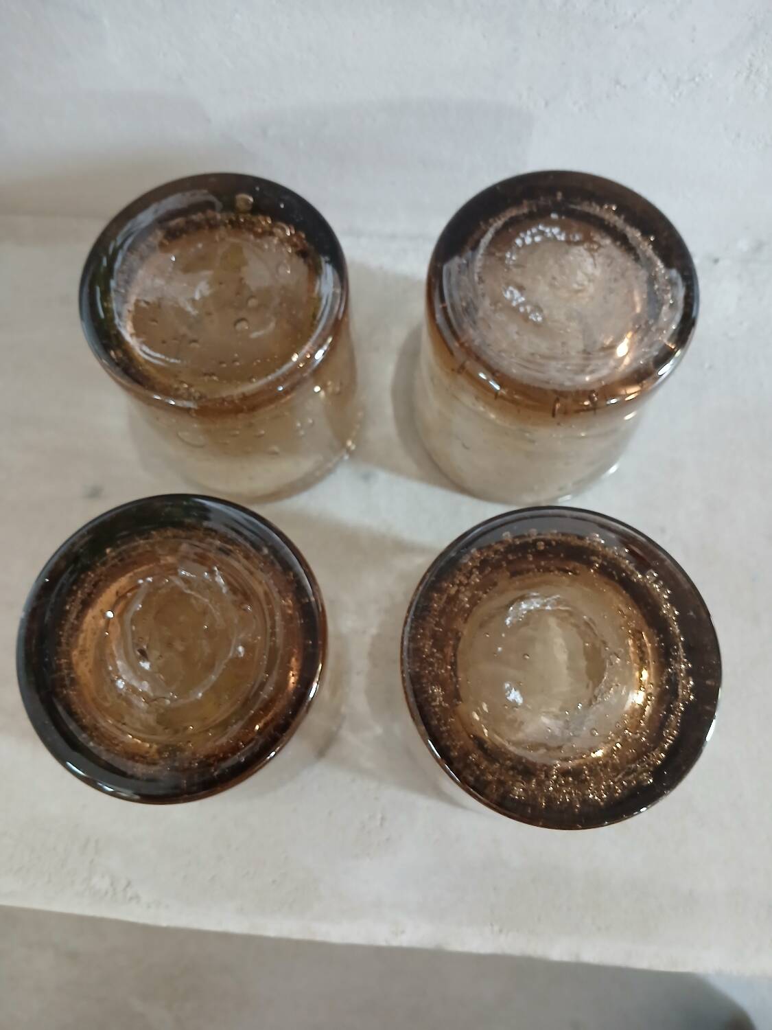 4 bubble glass water glasses