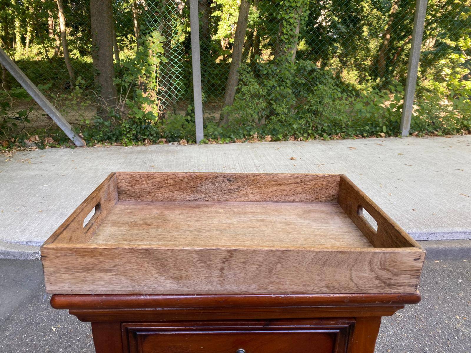 Large rectangular serving platter in solid wood Scandinavian style.