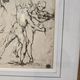 Framed drawing after an old master – Study of horses and male figures