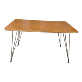 Petite table basse vintage en Formica - pieds Eiffel