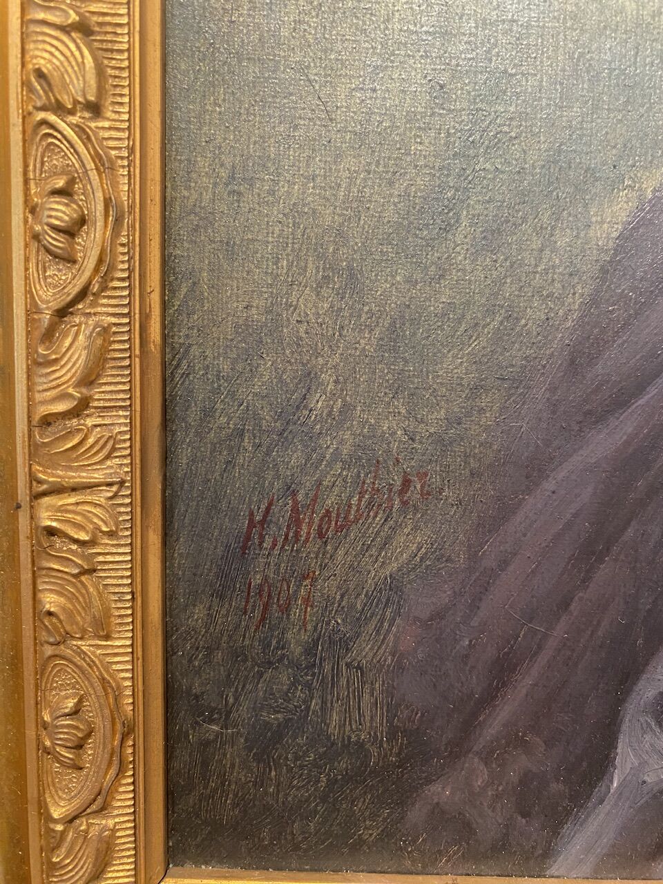 Portrait of a young woman, signed H Mouthier (1880-1975) and dated 1907