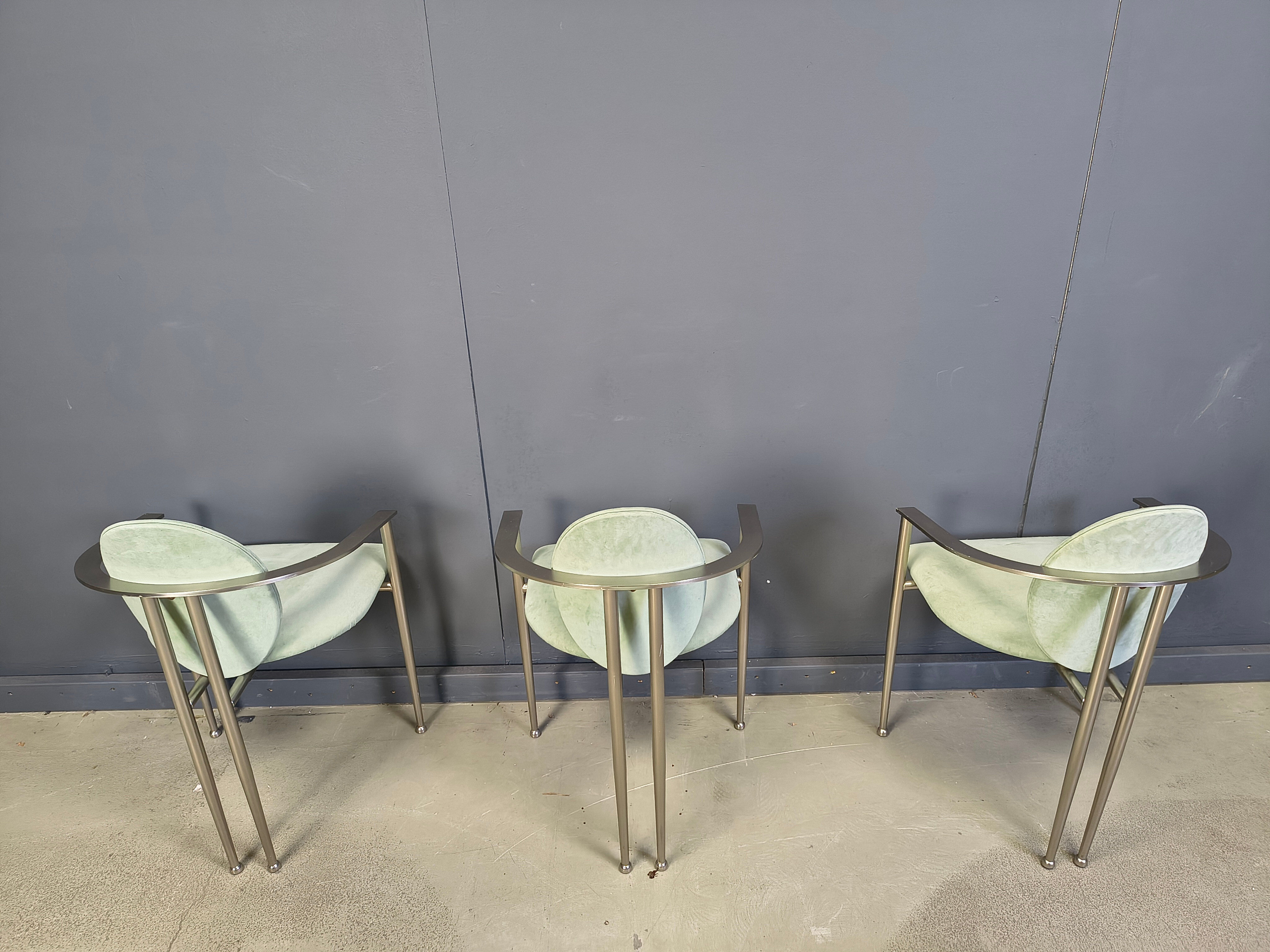 Vintage dining chairs by Belgochrom, set of 6 - 1980s