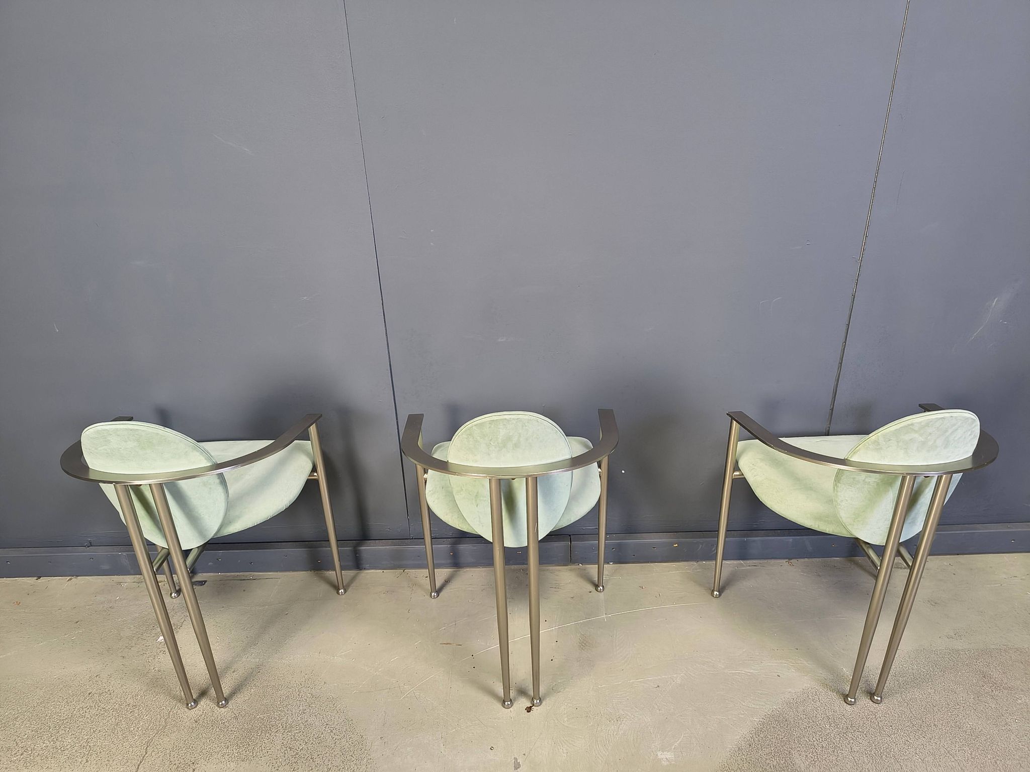 Vintage dining chairs by Belgochrom, set of 6 - 1980s