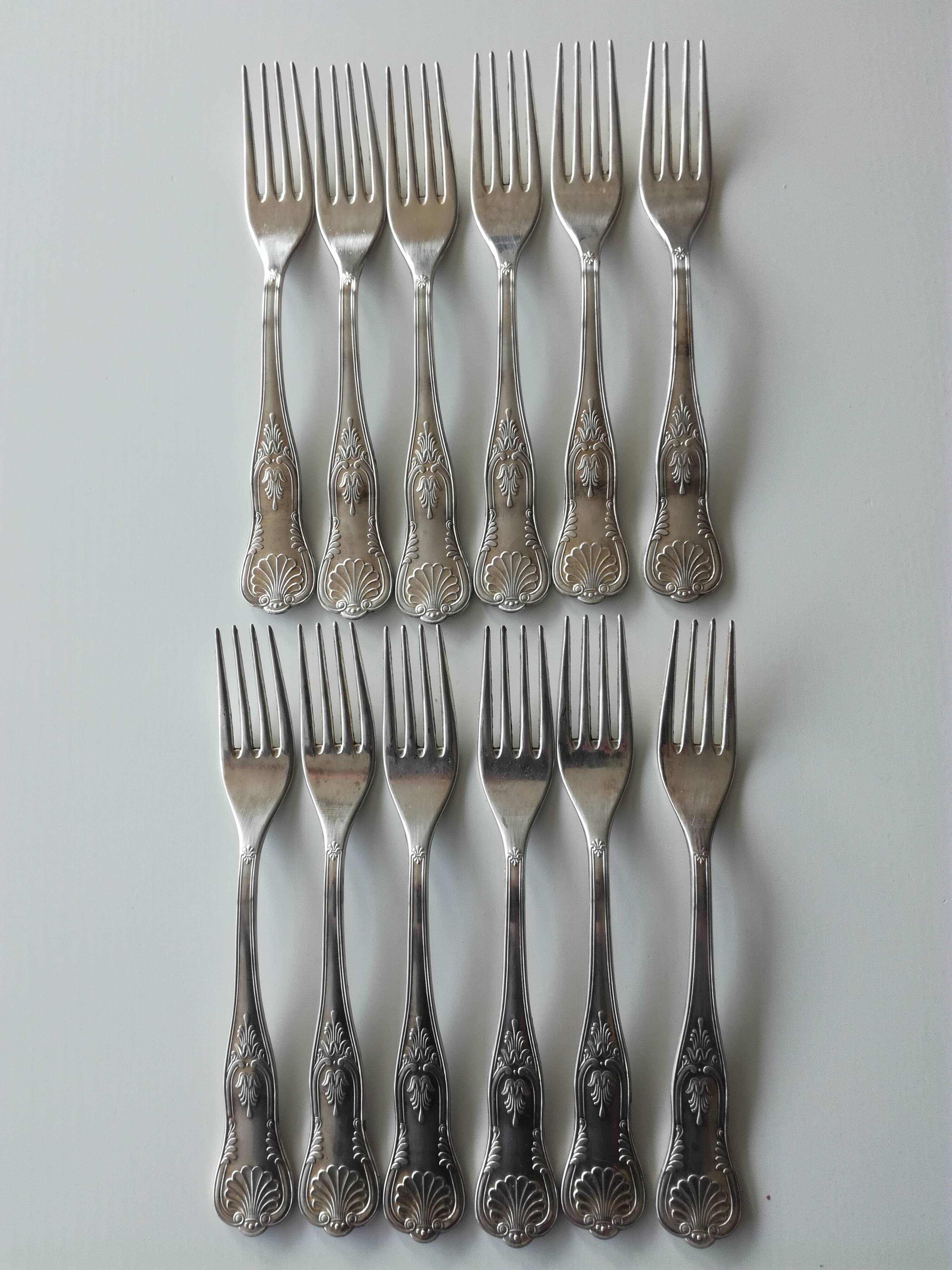 Silver metal cutlery