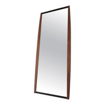 Midcentury Long Teak Wall Mirror, Denmark, 1960s