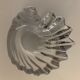 Empty crystal pocket in the shape of a shell