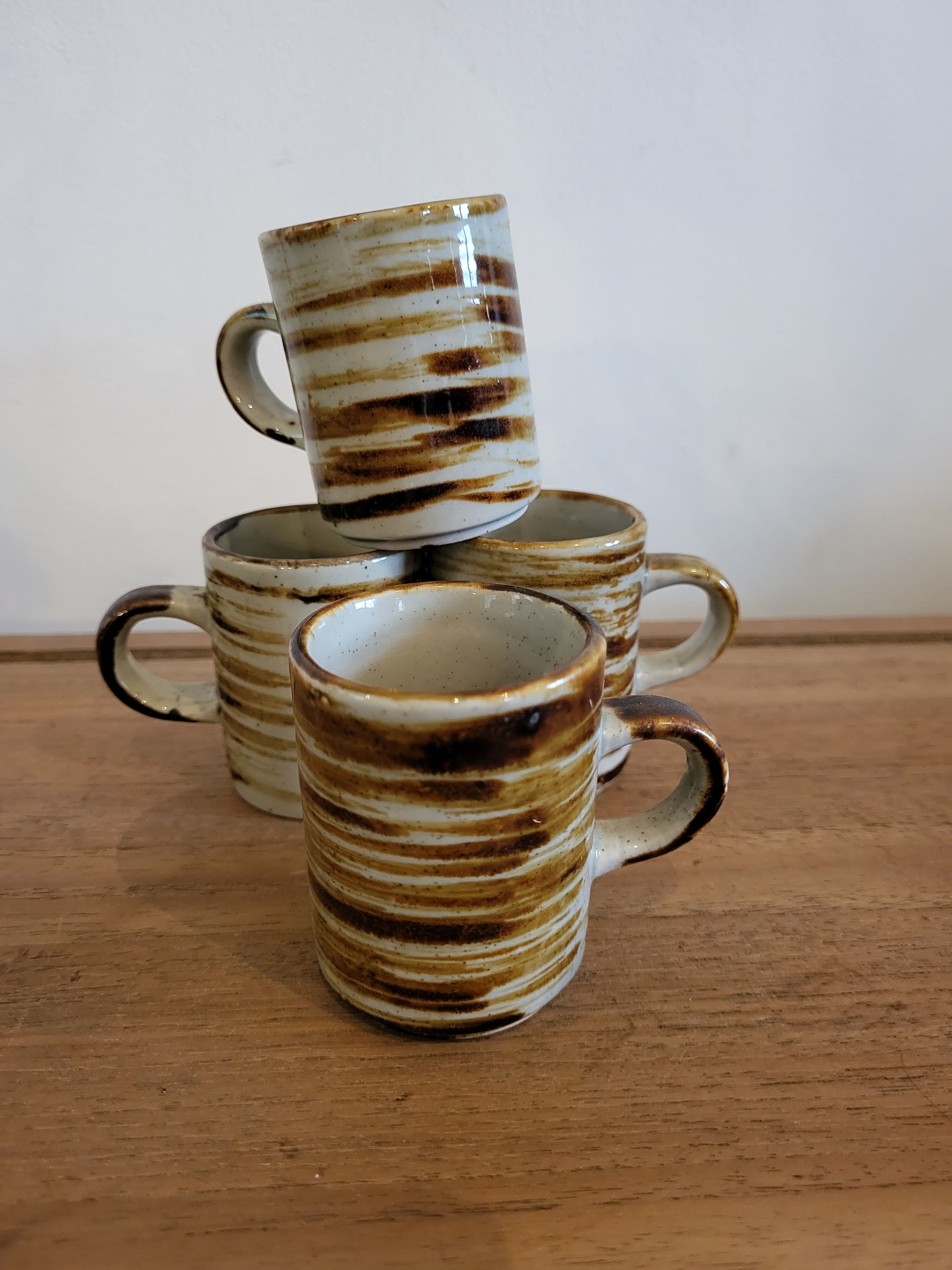 Hand-painted sandstone cups