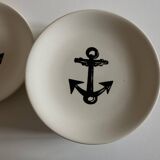 Set of 8 plates by Gien for Atelier Primavera 1960 Anchor