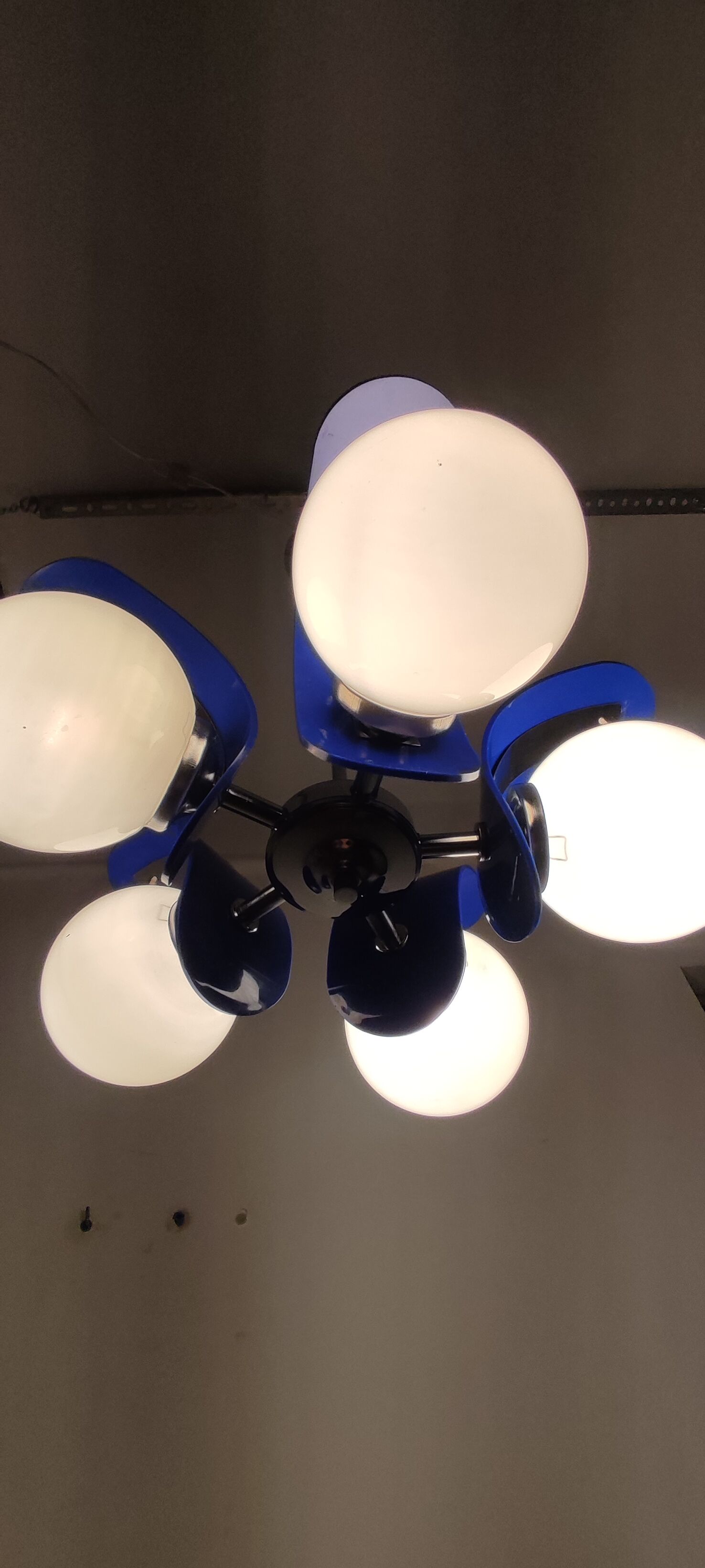 Plastic and glass ceiling lamp spain, 1970s