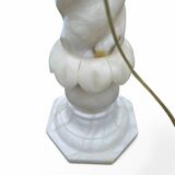 Neoclassical alabaster urn lamp on column
