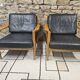Paire de faureuil Scandinave cuir 1970"