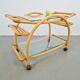 Vintage Trolley in Rattan, Bentwood and Leather, Italy, 1970s