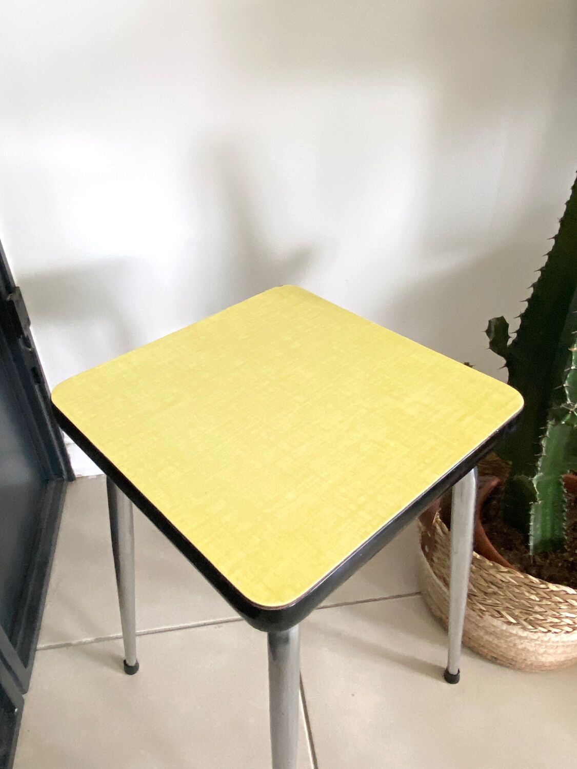 Yellow Formica stool