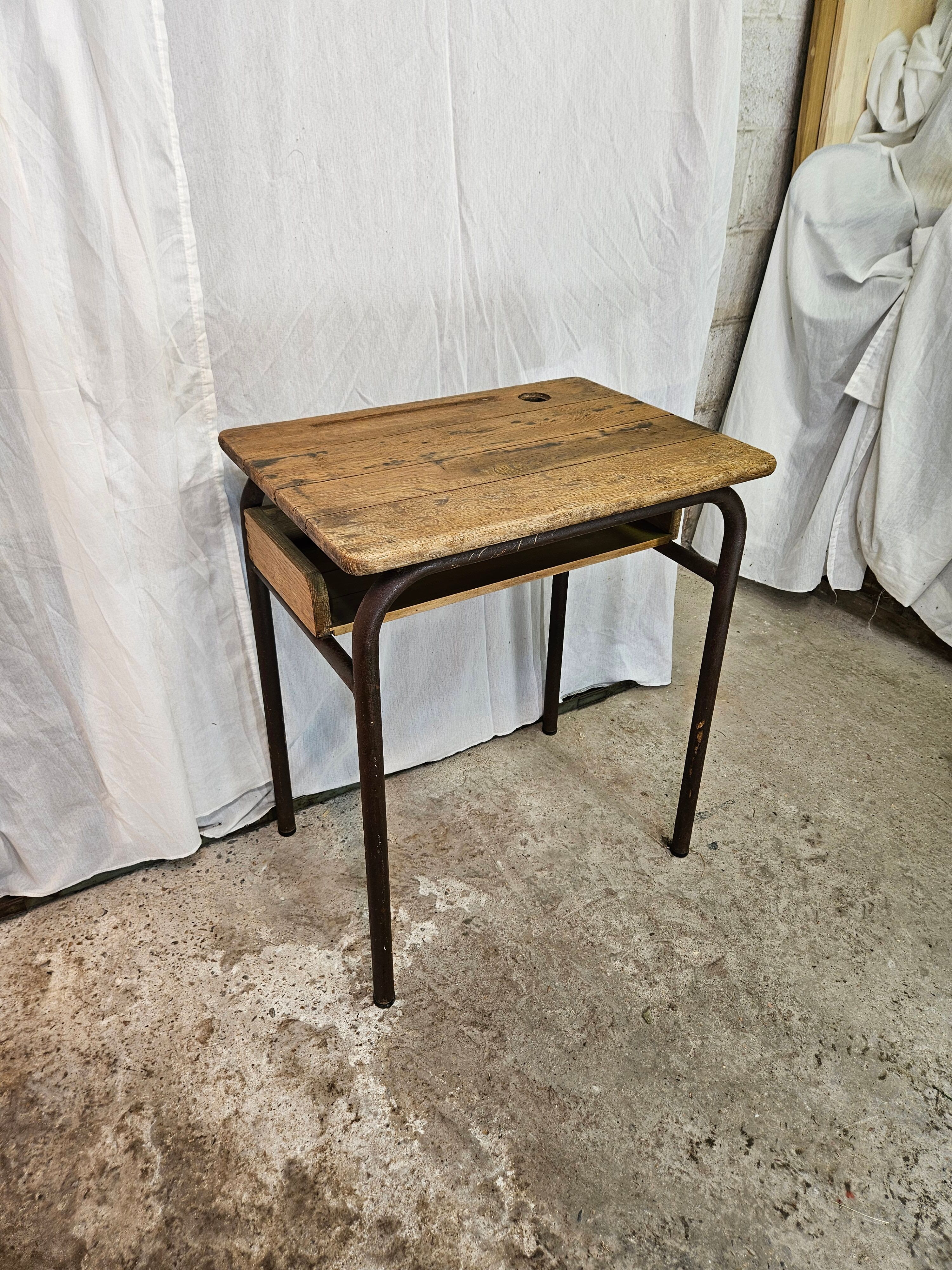 School desk 1950 one place adult size with locker