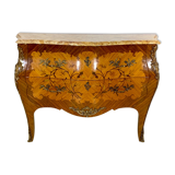Curved chest of drawers Louis XV style in marquetry