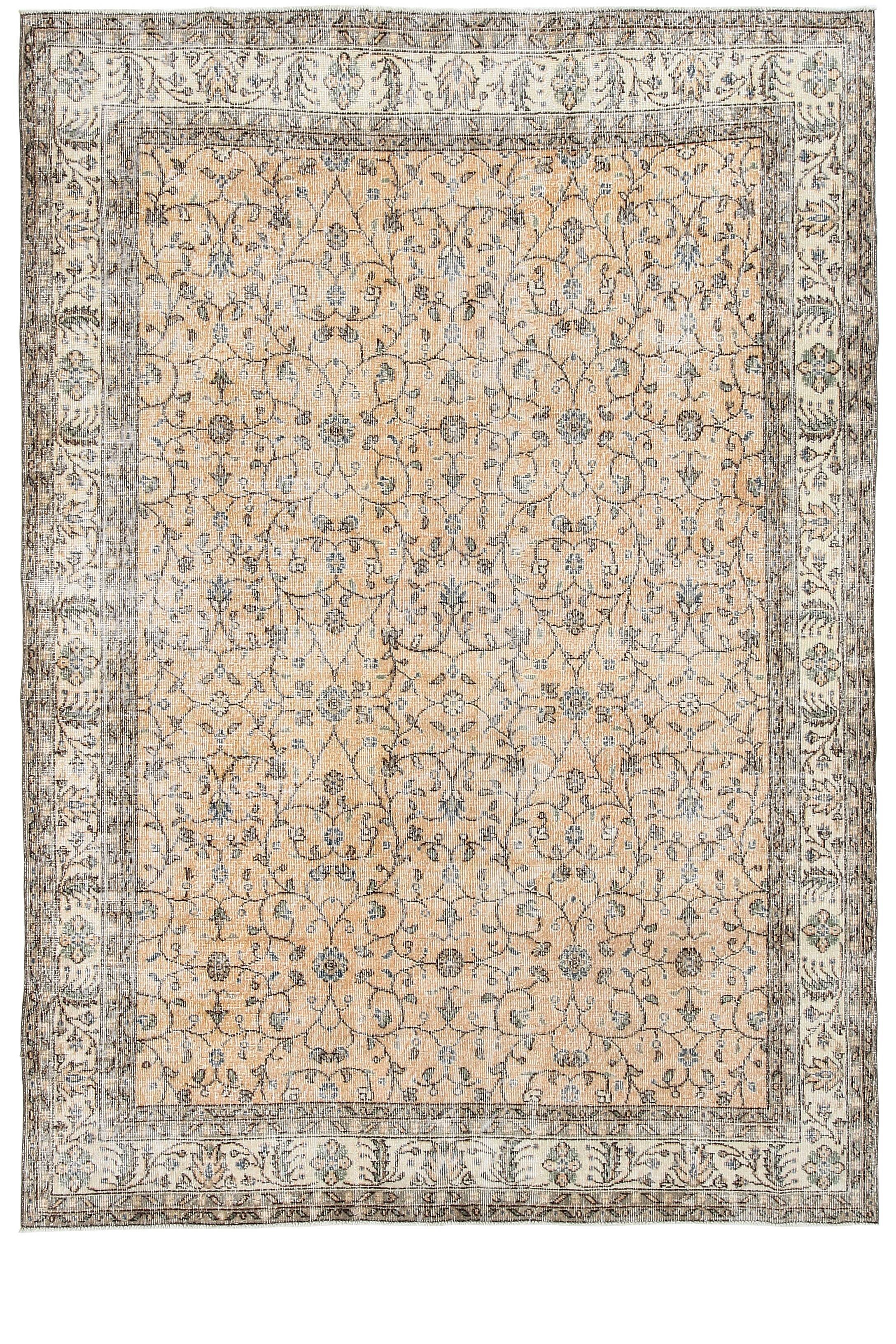 7x10 Floral Design Persian Rug, Living Room Rug, 216x304Cm