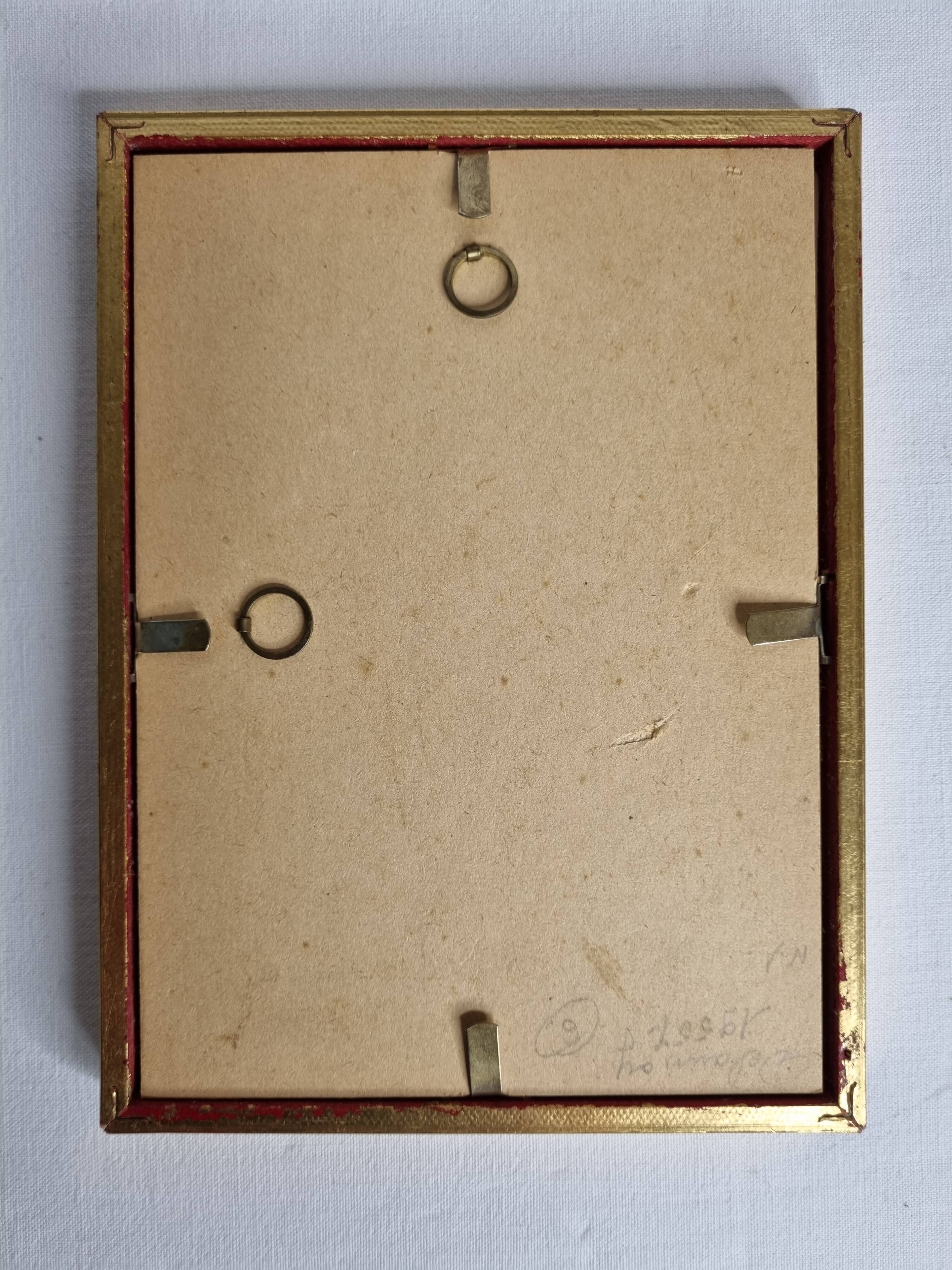 Engraving "Sirens" attributed to Suzanne Ballivet, framed under glass, 19 x 14 cm