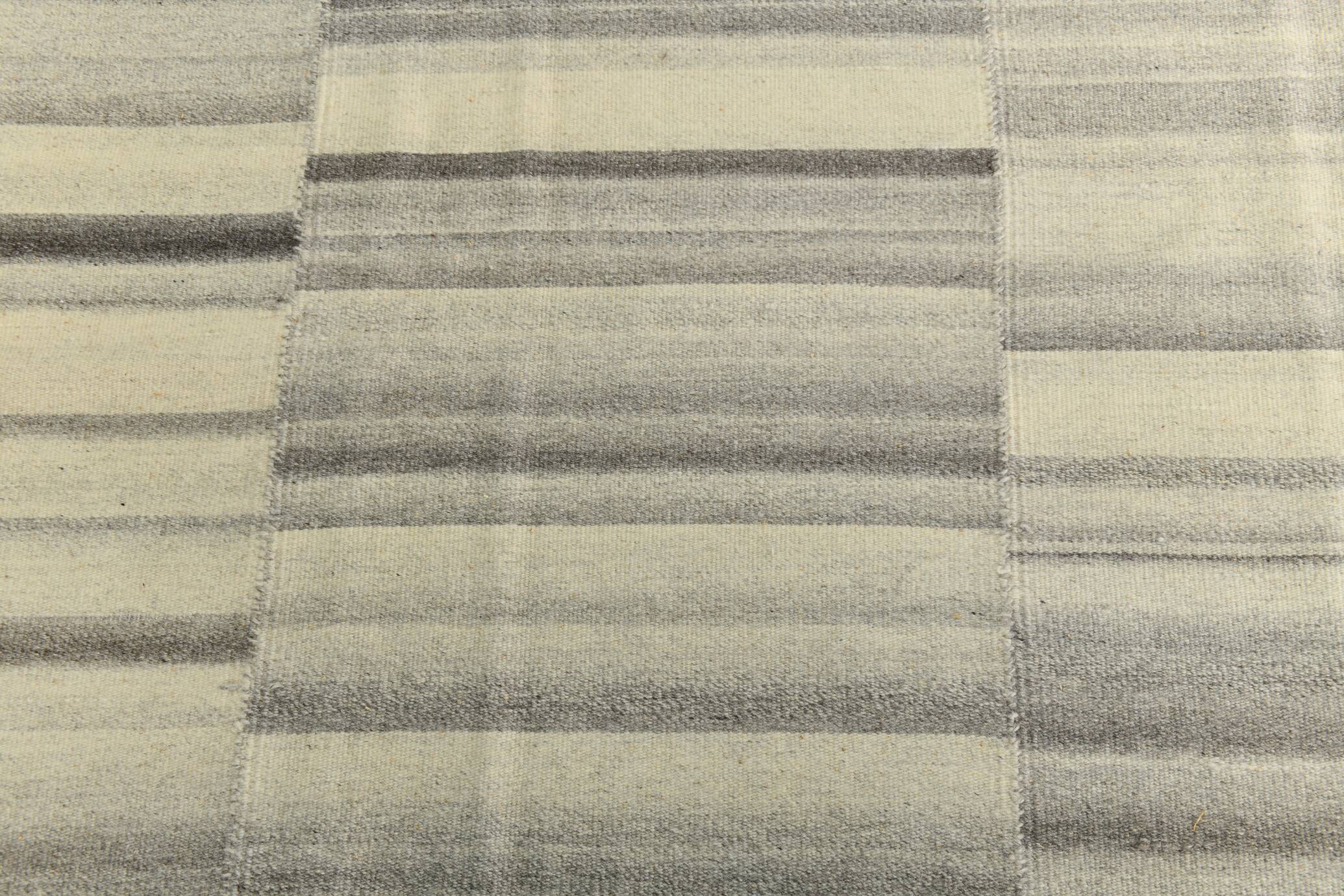 Mid Century Modern Large Vintage Kilim Rug, 307x396Cm