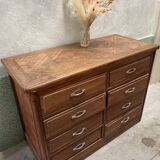 Ancien comptoir de mercerie / meuble de métier / commode en bois ancien