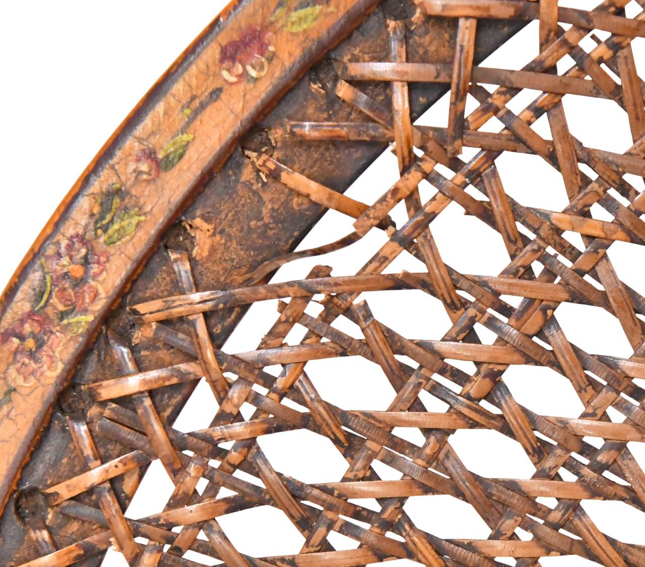 English caned chair in painted wood