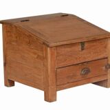 Brown desk table chest and drawer old teak original piece