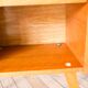 Scandinavian bedside table in teak veneer, with tapered legs and a drawer, 1960.