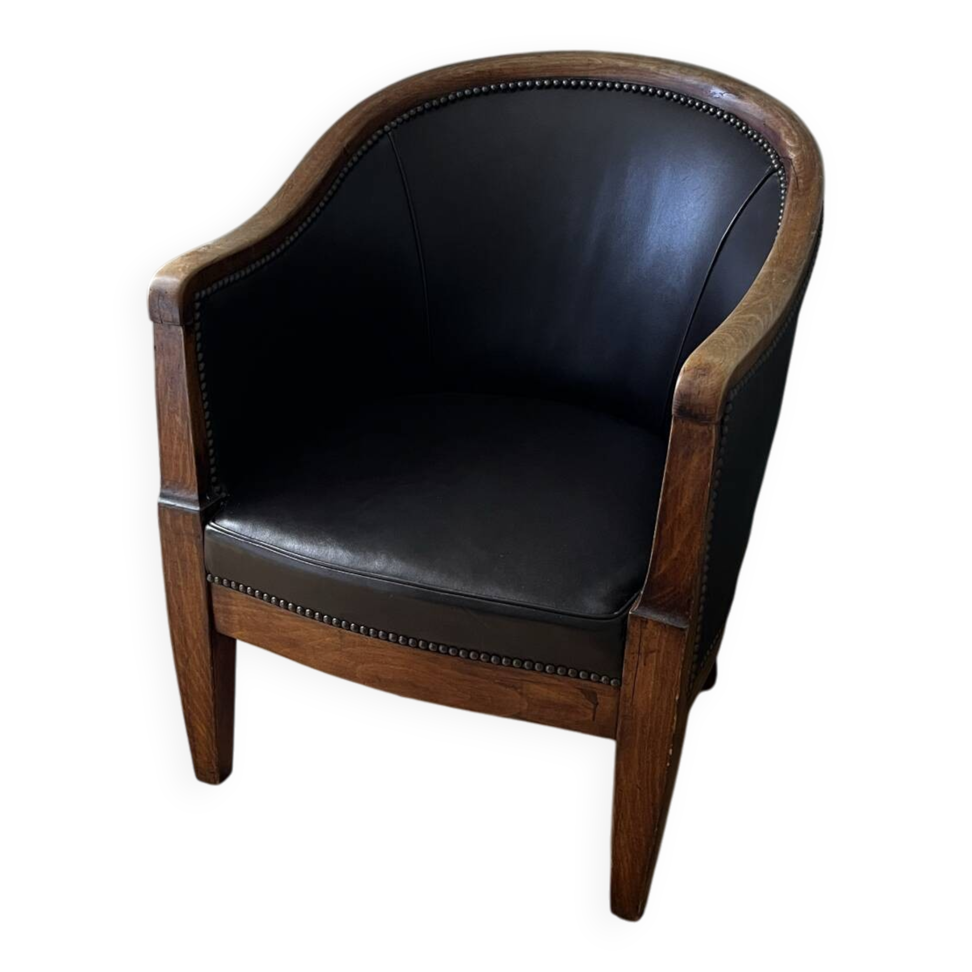 Fauteuil club art deco cuir