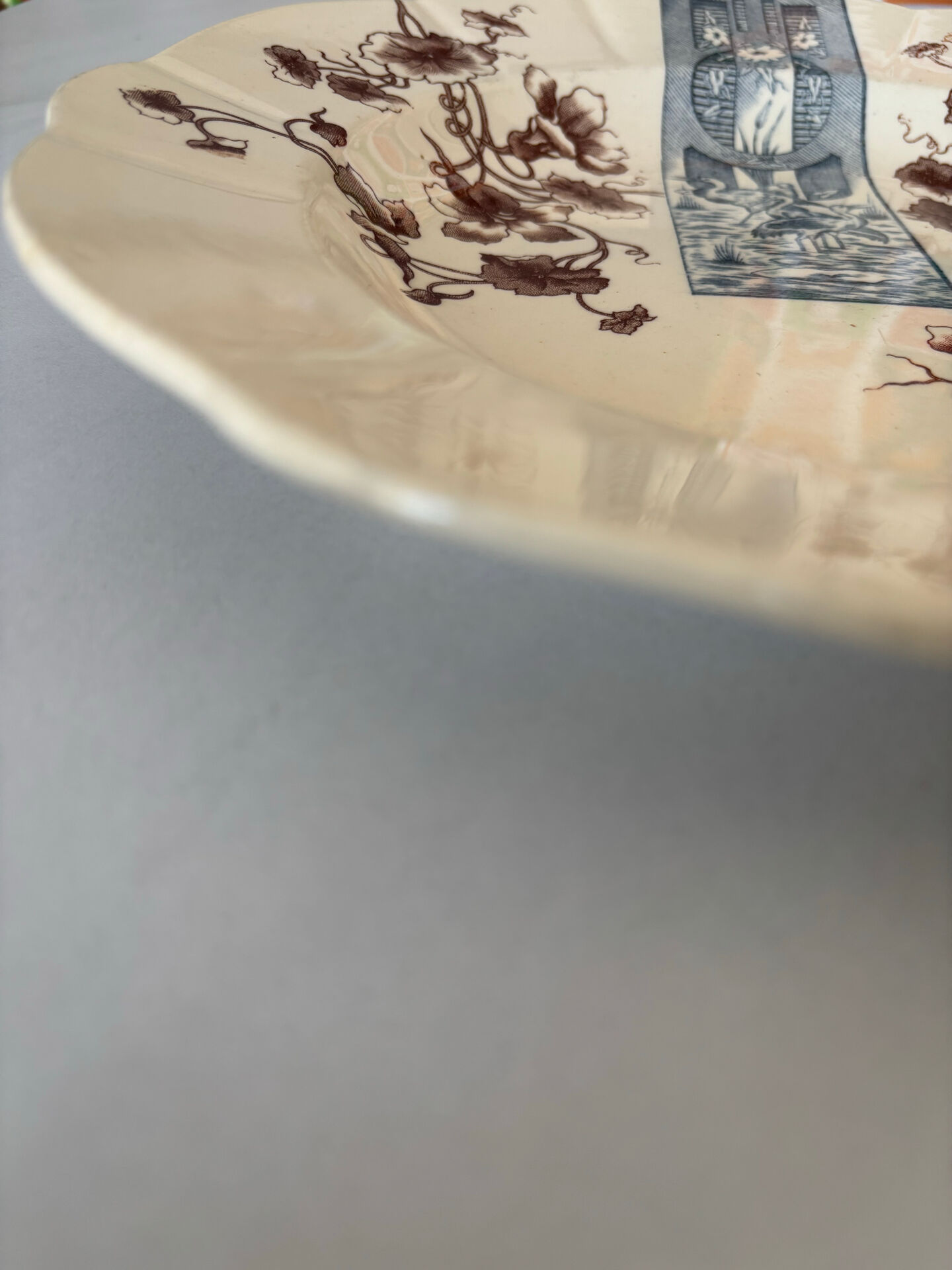 Iron earth plate sepia and blue Longchamp - iron earth storks